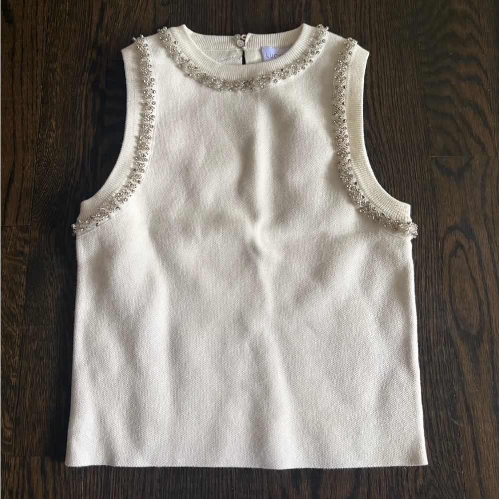 Lucy Paris Giana Crystal Trim Top - Picture 2 of 5